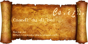 Csanády Ábel névjegykártya