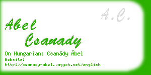 abel csanady business card